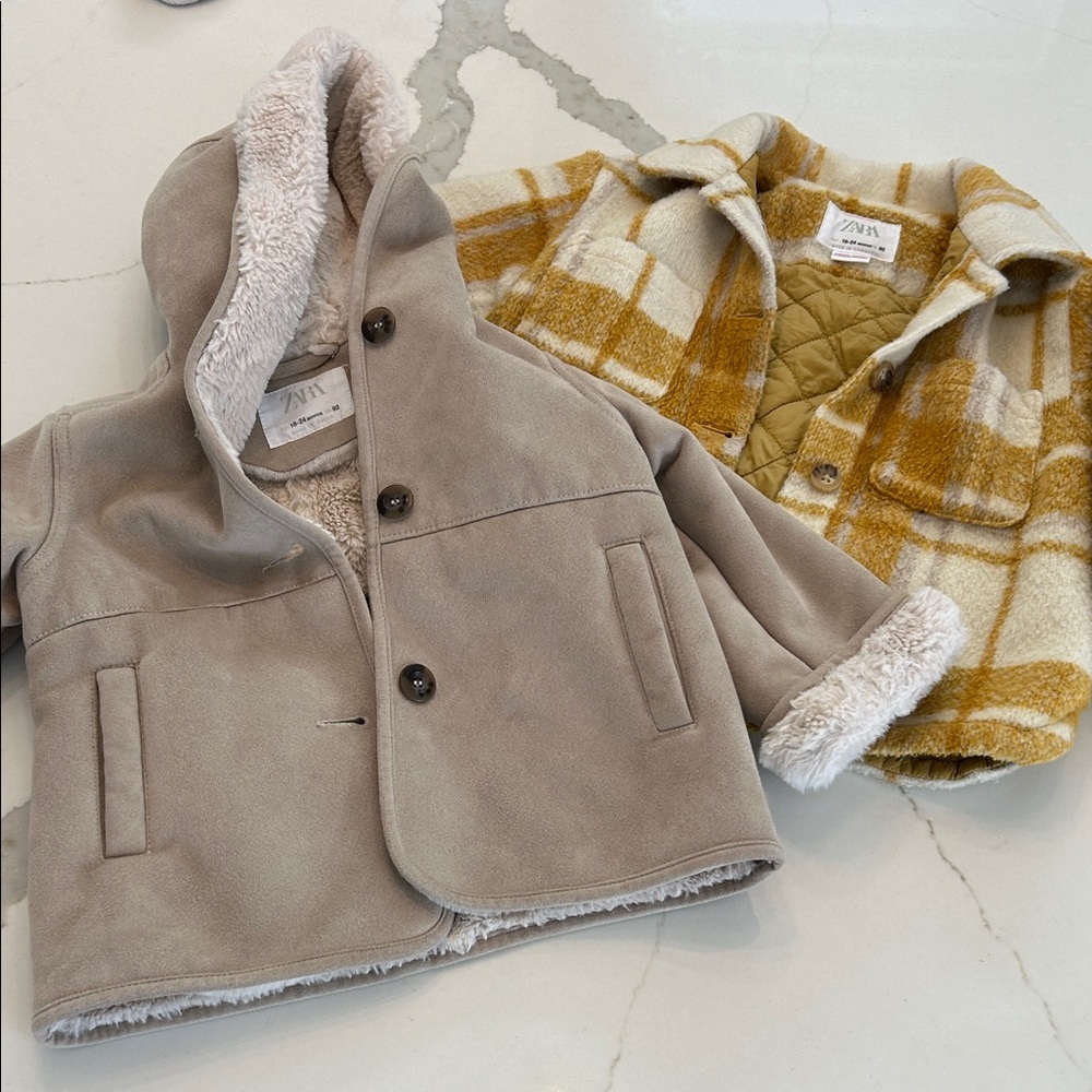 Zara Kids Tan and Yellow Plaid Jacket Set Haul